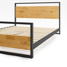 Load image into Gallery viewer, Suzanne Metal and Wood Platform Bed Frame with Footboard